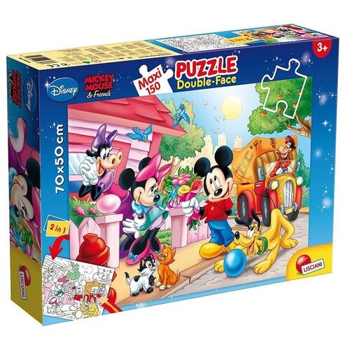 Lisciani Mickey Mouse i prijatelji 2 u 1 puzzle od 150 dijelova i bojanka 70x50 cm - Lisciani Cene