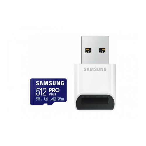 Samsung MicroSD card 512GB, PRO Plus, SDXC, UHS-I U3 V30 A2 Class10 ( MB-MD512SB/WW ) Slike