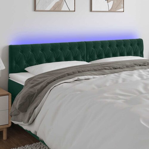  LED uzglavlje tamnozeleno 180x7x78/88 cm bar&scaron;unasto Cijene