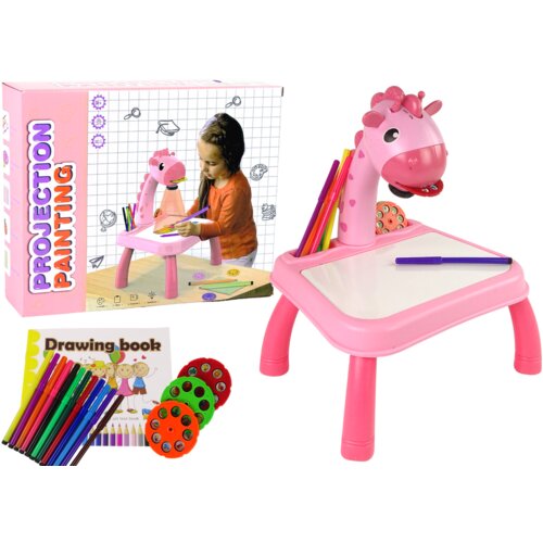 Lean_Toys MIZA DINOZAVER Z RISALNIM PROJEKTORJEM ROZA Cene