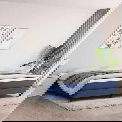 Za krevet s oprugama plavi 200x200 cm od tkanine Slike