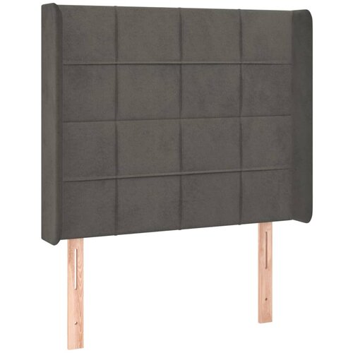 VidaXL Vzglavje z u&amp;scaron;esi temno sivo 93x16x118/128 cm žamet, (20792929) Slike