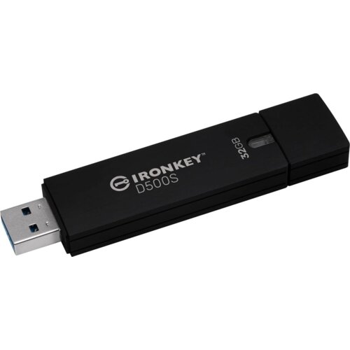 Kingston Technology IronKey D500S USB izbrisljiv spominski ključ 32 GB USB Tip-A 3.2 Gen 1 (3.1 Gen 1) Črna Slike