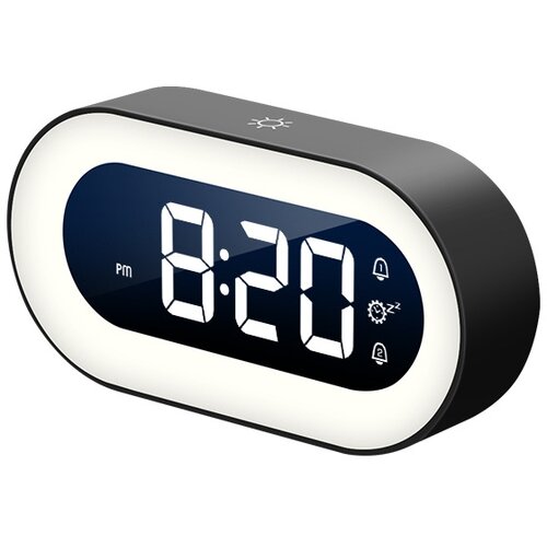 Venisymlis Svetleča Led Digitalna Budilka S Funkcijo Dremeža Svetleča Elektronska Ura Ob Postelji &amp;Scaron;tudenta, Črna, (22060493) Slike