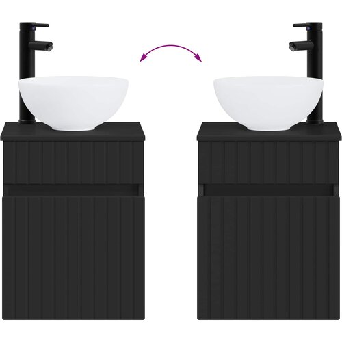  Set namje&amp;scaron;taja za kupaonicu 2 kom. Crna 33 x 34,5 x 100 cm Slike