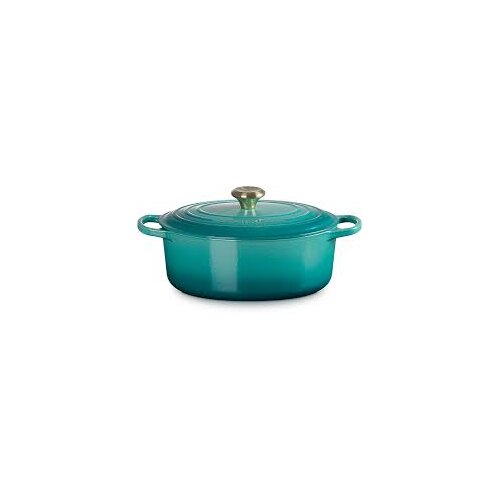 Le Creuset Signature Br&amp;auml;ter oval 31 cm Bleu Riviera Slike