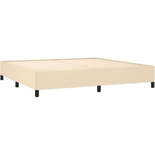  S oprugama i madracem krem 200 x 200 cm od tkanine Slike