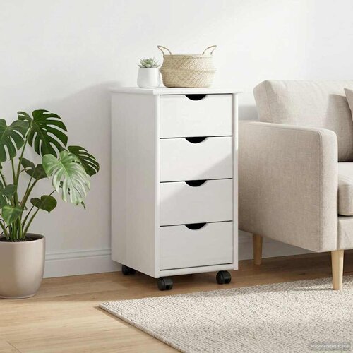  Mobilni ormar Bijelo 34 x 39 x 65,5 cm Čvrsto borovo drvo Cijene