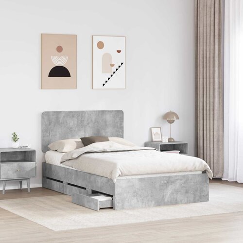  Krevetna konstrukcija s ladicama Betonski sivi 135 x 190 cm Slike