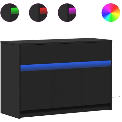 Maison Chic TV omarica - TV stojalo - Televizijska omarica z LED črna 91x34x61 cm inženirski les, (21701292) Cene