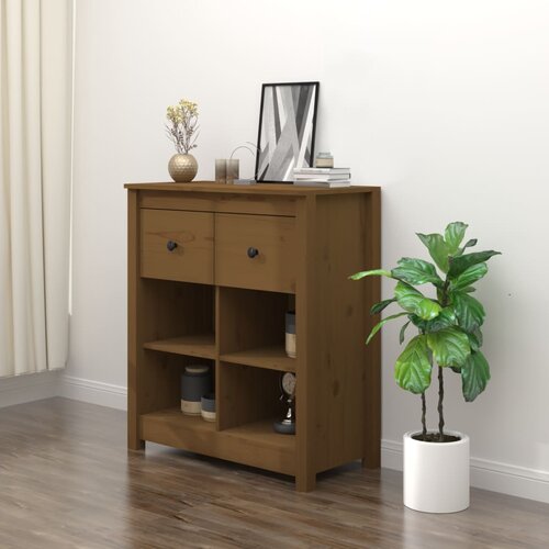  Komoda smeđa boja meda 70 x 35 x 80 cm od masivne borovine Cijene
