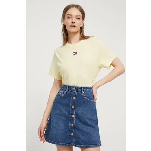 Tommy Jeans Kratka majica ženski, rumena barva