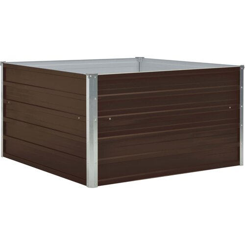 Maison Chic Dvignjeno Cvetlično korito - Cvetlični Lonec 100x100x45 cm pocinkano jeklo rjavo, (21788778) Cene