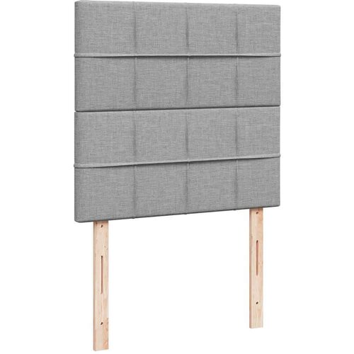 VidaXL Otomanski okvir kreveta s madraca svijetlosivi 90x190cm tkanine Slike