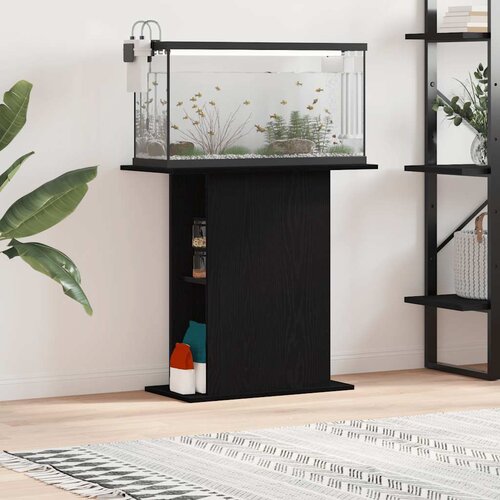  Stalak za akvarij crni hrast 75x36x72,5 cm Konstruirano drvo Slike