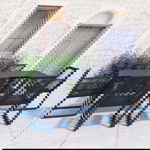  7-dijelni vrtni blagovaonski set od PVC ratana crni Cijene