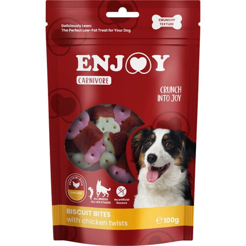 Enjoy carnivore biscuit bites hrustljave kostke, piščanec - 100 g Cene