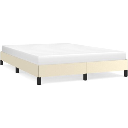 vidaXL Posteljni okvir krem 140x200 cm umetno usnje, (20902831) Cene
