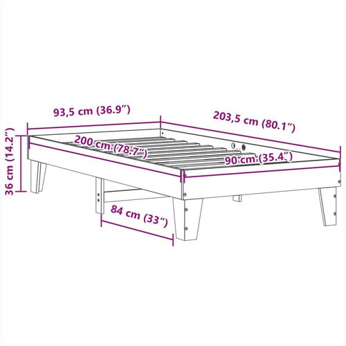 VidaXL Okvir kreveta bez madraca bijeli 90 x 200 cm masivna borovina Slike