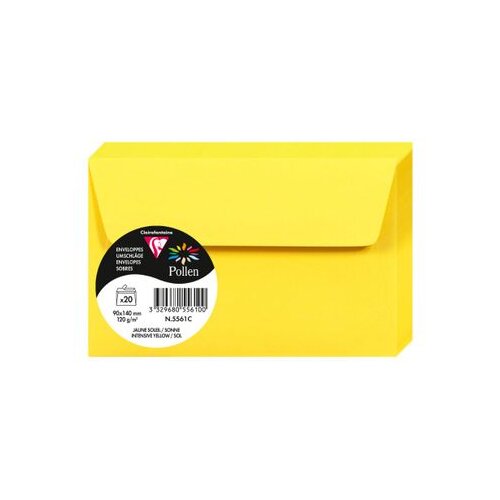 Clairefontaine kuverte Pollen 90x140mm 120gr intensive yellow 1/20 Cijene