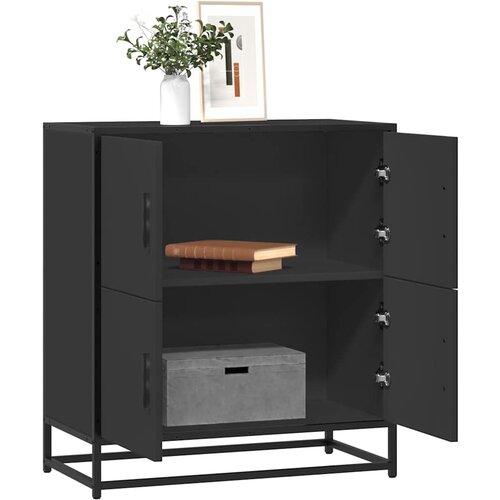 vidaXL Komoda črna 68x35x76 cm inženirski les Cene