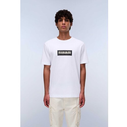 Napapijri S-box logo ss bright white 002 Slike