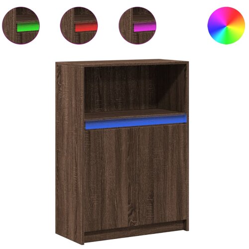 Maison Chic Komoda - Predalnik z LED rjavi hrast 72x34x100 cm inženirski les, (21720185) Cene