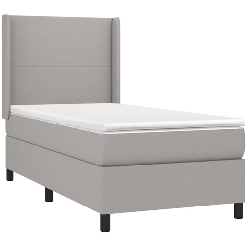  Krevet box spring s madracem LED svjetlosivi 80x200 cm tkanina Slike