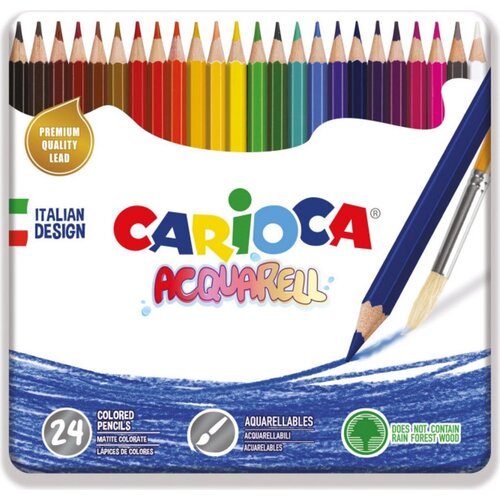 Carioca Akvarel drvene bojice u metalnoj kutiji 24kom - Cijene