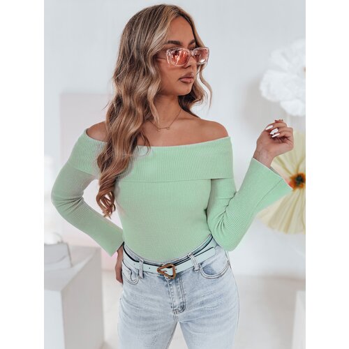 DStreet Sweter damski one size z odkrytymi ramionami SHOWIT jasnozielony Cene