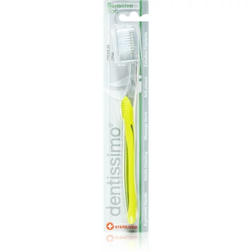 Dentissimo Toothbrushes Sensitive četkica za zube soft nijansa Yellow-Green 1 kom