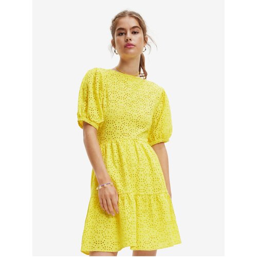 Desigual Yellow Women Patterned Dress Limon - Women Slike