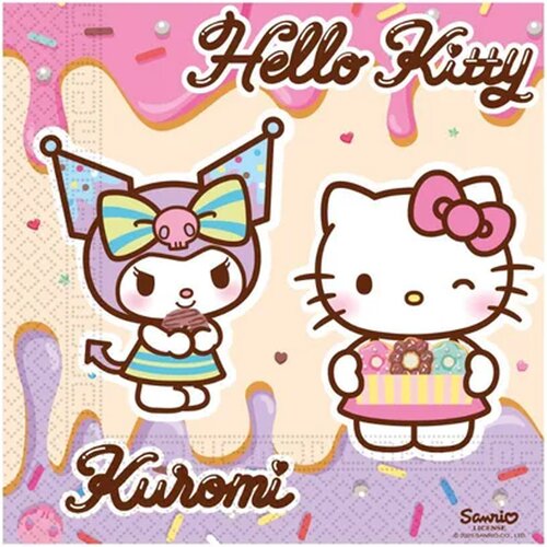 Procos Hello Kitty i Kuromi set papirnatih salveta - dvoslojni, 33 x 33 cm, 20 kom Cene