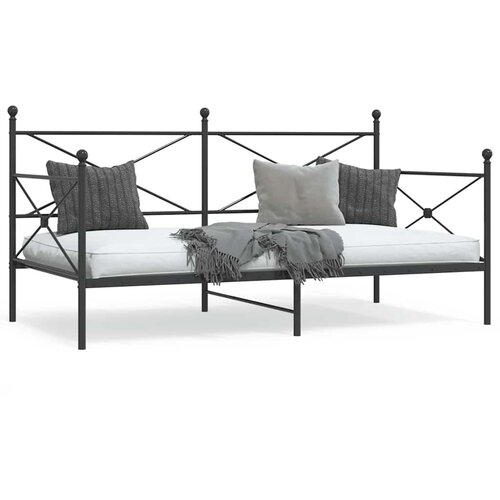 VidaXL Dnevni krevet bez madraca crni 100x190 cm čelik Slike