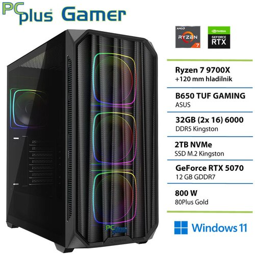 PCPLUS Namizni računalnik PCPLUS Gamer Ryzen 7 9700X, 32 GB RAM, 2 TB SSD, RTX 5070 12 GB, W11H |Gaming, (5000128902) Cene