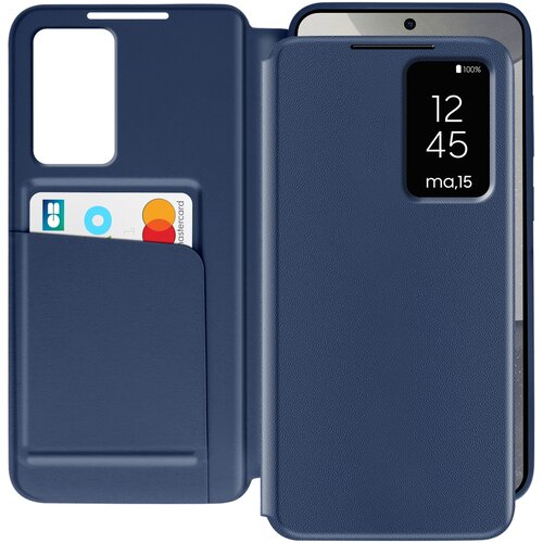 AVIZAR Usnjeno ohišje za Galaxy S25 in S24 Display Window Card Case, Modra noč, (5000014013) Cene