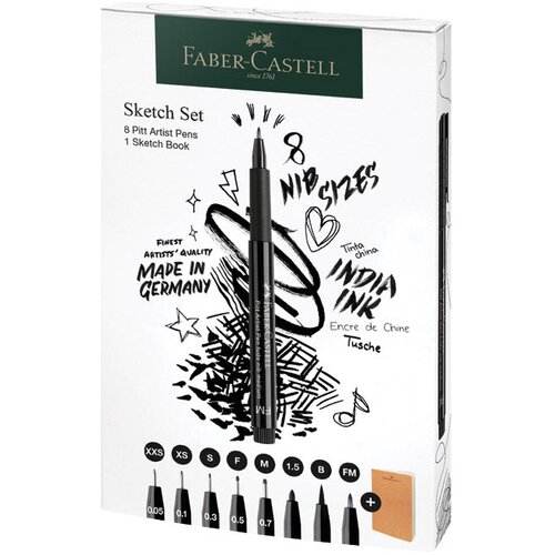  SET PITT ARTIST PEN PLUS SKETCHBOOK PK9 FABER CASTELL 267102 Cene