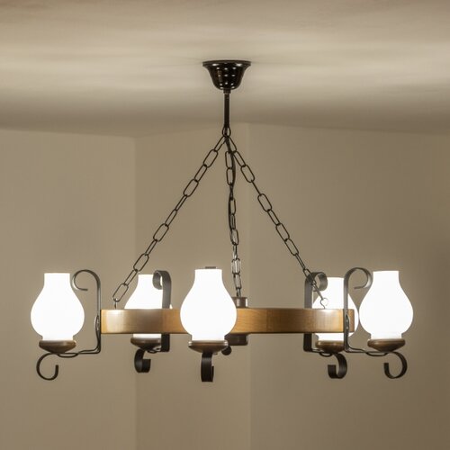  Brilagi - Luster na lancu ROATA 5xE14/40W/230V prečnik 70 cm buk/orah Slike