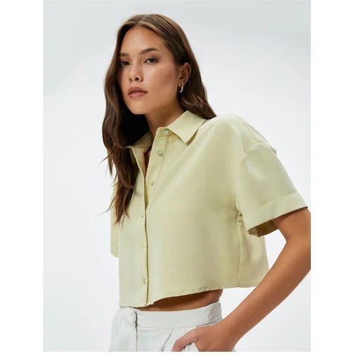 Koton Crop Shirt Short Sleeve Buttoned