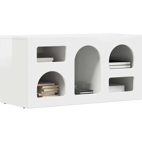  ormar Visoki sjaj bijela 80 x 35 x 40 cm Konstruirano drvo Slike