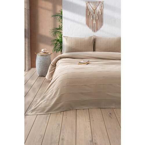  Bež pamučne navlake za poplun i jastučnice u setu 210x220 cm Sedef – Cijene