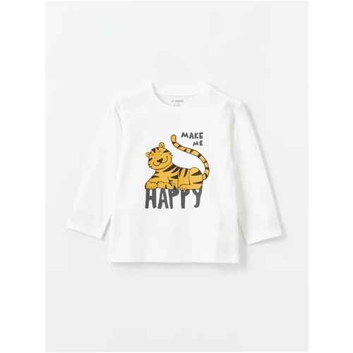 LC Waikiki Crew Neck Long Sleeve Printed Baby Boy T-Shirt