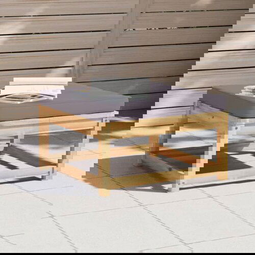  The Living Store Vrtni stolček za noge z blazino trden akacijev les - Vrtni Stolček Za Noge, (21446319) Slike