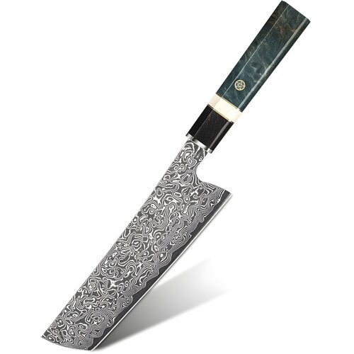  Damaskasti kuhinjski nož ZE-37470 - Nakiri / Zelena / Crna KP37470 Cene