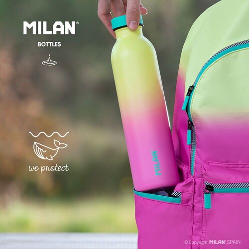 MILAN Boca za vodu Sunset žuto-roza 591ml, isotermalna, nehrđajući čelik Slike