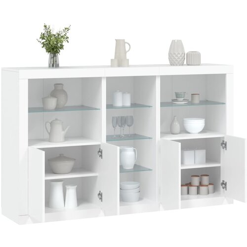  The Living Store Komoda z LED lučkami bela 162x37x100 cm - Komoda, (21502214) Slike