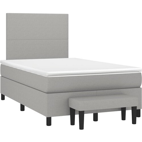  Krevet s oprugama i madracem svjetlosivi 120x190 cm od tkanine Slike