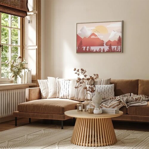  Slika - Landscape at Sunset (1 Part) Wide 90x60 U prirodnom drvenom okviru Slike