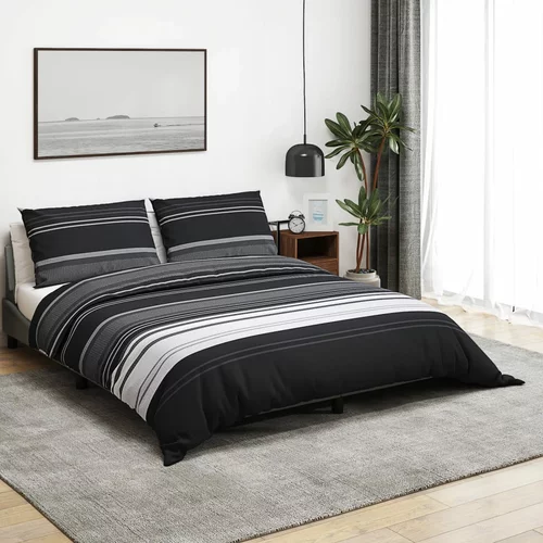 vidaXL Set posteljine za poplun crno-bijeli 200x220 cm pamučni