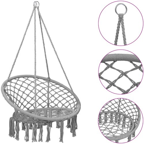 vidaXL Viseća ljuljačka 80 cm siva Cijene